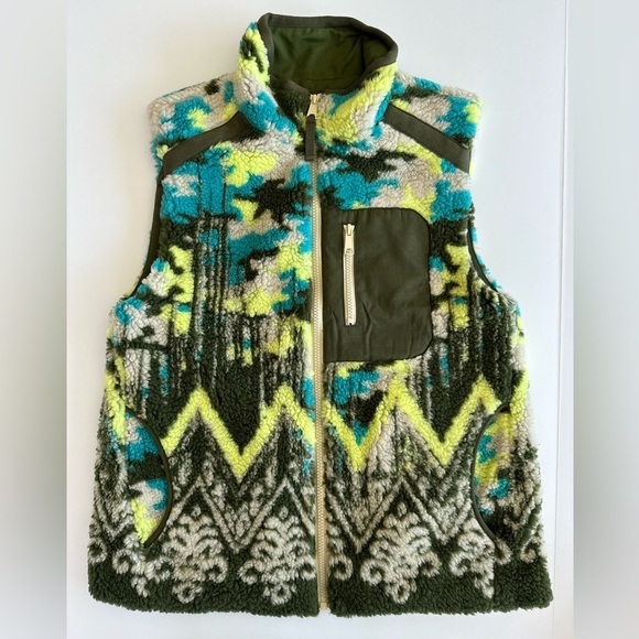 NWT Anthropologie Sherpa Forest Prints Vesf - Picture 1 of 9